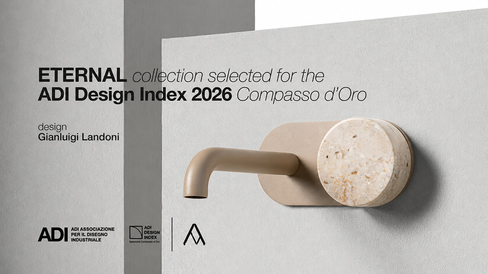 ETERNAL collection by QD Rubinetterie designed by Gianluigi Landoni selected for the ADI Design Index 2026.