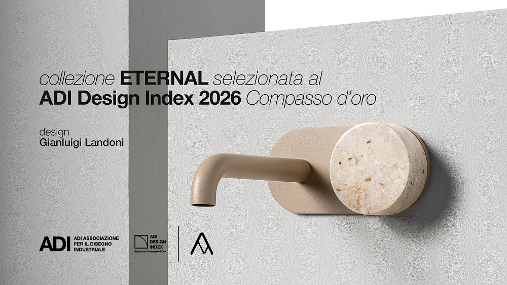 Rubinetto design collezione Eternal di QD Rubinetterie selezionato per ADI Design Index 2026 Compasso d'Oro - design Gianluigi Landoni